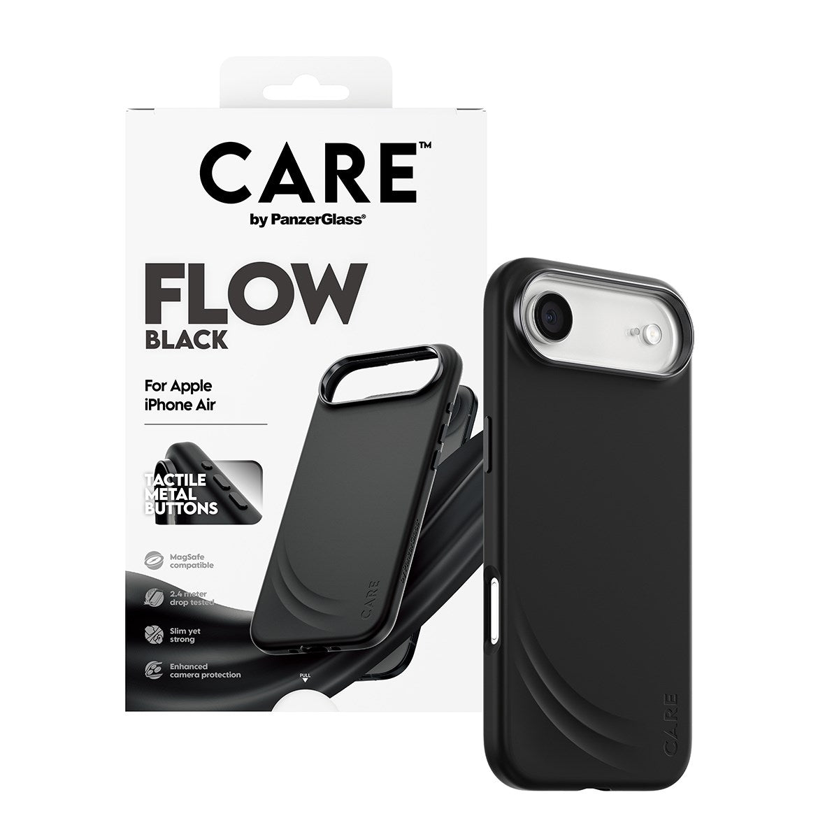 CARE by PanzerGlass® Feature FLOW Case Schwarz m. MagSafe iPhone Air